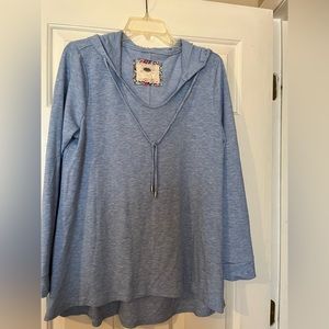 Cupio xl blue pull over hoodie top ladies